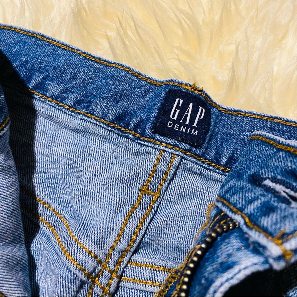 GAP A-Line Denim Skirt in Classic Blue frayed 30 jean mini - Picture 3 of 5